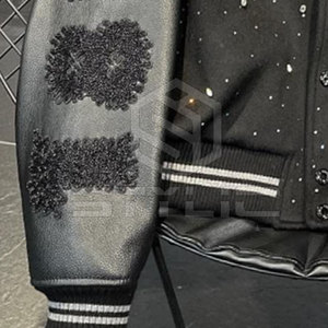 best Adults Wear Best fashion Leather Sleeves <b>Rhinestone</b> Varsity <b>Jackets</b> Made In Best Quality <b>Rhinestone</b> Varsity Winter <b>Jackets</b> - Product Image 3
