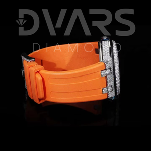 Reloj de Pulsera Analógico de Negocios para Hombre DVARS, Diseño Urbano, Oro Amarillo y Blanco, Completamente Engastado con Moissanita, Cronógrafo, Diamantes de Lujo - Product Image 2