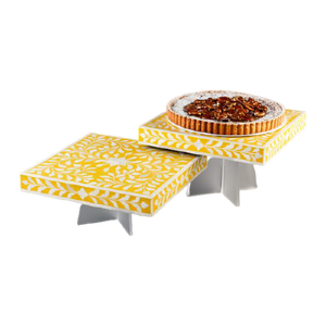 Support à gâteau classique de la collection Amira, incrustation naturelle de nacre, compatible four et lave-vaisselle, support à dessert, cadeau festif, élégant - Product Image 2