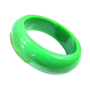 Bracelet Unisexe Élégant en Résine de Jade Vert de Qualité Supérieure, Design Rond Lisse, Bijou Tendance pour Femme, Idéal Soirée - Product Image 5