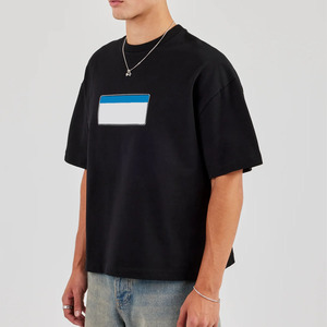 T-shirt tricoté formel coupe boxy minimaliste conçu pour le confort Tissu en coton doux Coupe décontractée ample Vêtements polyvalents de tous les jours - Product Image 5