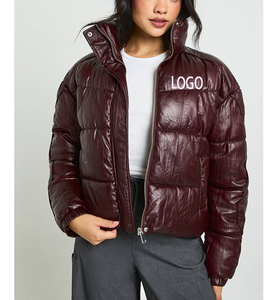 Chaqueta Acolchada Ligera Informal para Mujer 2026, Largo Regular, Cierre de Cremallera, Abrigo de Invierno Cálido, Marrón Brillante, Liso, Teñido, Tipo Burbuja - Product Image 5