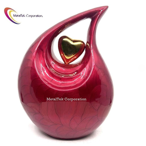 Urne funéraire en forme de larme en aluminium Rangement décoratif des cendres Noir brillant Coeur émaillé Personnalisable Couleur Adultes - Product Image 4