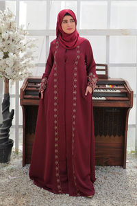 Musulmán Hijab Lentejuelas Mujeres Abayas Ropa islámica personalizada Impreso Musulmán Vestido largo informal Tallas grandes Abayas Venta al por mayor Personalizado - Product Image 4