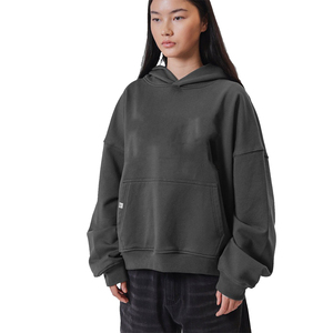 เสื้อสวมหัวผ้าคอตตอนฟลีซแบบสวมหัวมีฮู้ดแบบนุ่มเปิดไหล่ปล่อยโลโก้ออกแบบได้ตามต้องการ - Product Image 1