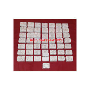 Nouvellement plus petite taille faite à la main Fine poli marbre blanc nacre incrustation bijoux coffrets cadeaux avec fabrication indienne - Product Image 1