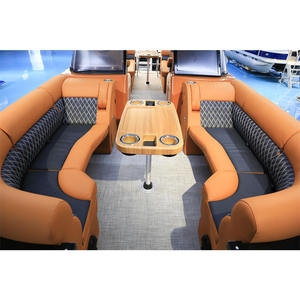 Kinocean perahu ponton mewah Aluminium standar USA perahu ponton mewah China Pontoon pesta besar perahu tamasya dengan kabin - Product Image 5