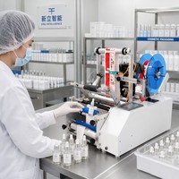 Machine d'étiquetage semi-automatique pour bouteilles rondes, applicateur d'autocollants pour contenants en verre, plastique, bois, aliments et boissons