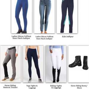 Pantalones ecuestres de cintura alta para mujer, cómodos parches de rodilla estampados duraderos, mallas para montar a caballo, ropa con número de modelo - Product Image 3
