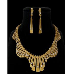 Charming High Quality <b>Moissanite</b> Studded Brass Gold Plated Classic Statement <b>Necklace</b> Earring Set Women's Engagement Wedding - Product Image 1