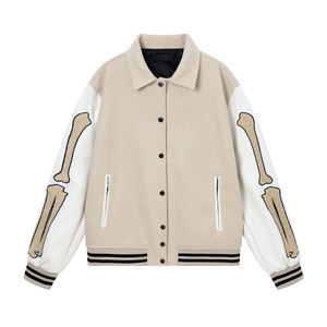 Otoño Versity College Letterman Chaquetas para hombres Moda Logotipo personalizado Manga larga Chaquetas universitarias en blanco Chaqueta de béisbol informal - Product Image 3