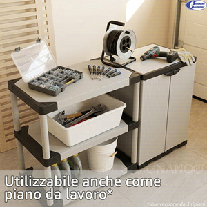 Scaffale a 3 Ripiani in Resina PVC e PP, Capacità di Carico 80kg, 80x40x85cm - Product Image 6