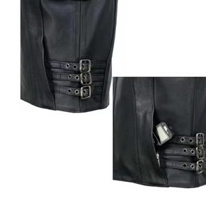 Chaleco de Cuero y Lona Impermeable Vintage para Hombre y Mujer, Bolsillos Personalizados, Ropa Exterior para Motocicleta y Ciclismo - Product Image 4