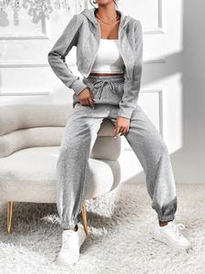 Conjunto Deportivo de Chándal de Forro Polar de Algodón Personalizable para Mujer, Ropa de Invierno Cálida de Primera Calidad - Product Image 4