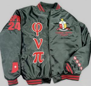 Veste universitaire en satin à la mode Style de baseball rétro avec boutons pression et manches contrastées - Product Image 6