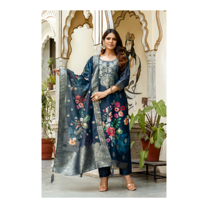 Ensemble Kurti en jacquard de viscose pure de qualité supérieure avec un design élégant, parfait pour les fêtes de mariage, une occasion traditionnelle et décontractée. - Product Image 1