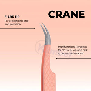 Pince à épiler de volume d'extension de cils de botte longue de marque privée en acier inoxydable avec pointe en fibre pointue - Product Image 5