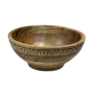 Vintage Look Mango Wood <b>Serving</b> <b>Bowl</b> for Dry Fruits Chips Dining Table Decor <b>Bowls</b> Eco Friendly Hand Carved <b>White</b> Washed <b>Bowl</b> - Product Image 4