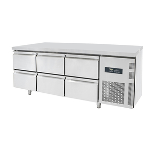 <span class=keywords><strong>Congelatore</strong></span> Commerciale in Acciaio Inossidabile con Raffreddamento ad Aria, Frigorifero Sottobanco <span class=keywords><strong>a</strong></span> <span class=keywords><strong>6</strong></span> <span class=keywords><strong>Cassetti</strong></span>, No-Frost per Pasticcerie, Hotel e Cucine - Product Image 1