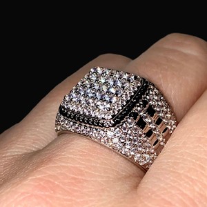 Luxury Lab Grown Diamond Party <b>Ring</b> 925 Sterling Silver Diamond Eternity Lab created <b>Emerald</b> Cut Diamond <b>Rings</b> For Women - Product Image 4