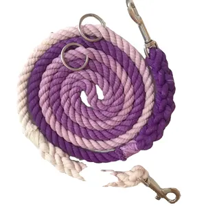 Laisse de chien en corde 5ft corde de coton ombre laisse pour animaux de compagnie avec deux poignées de crochet en laiton fabrication de produits et accessoires pour animaux de compagnie
