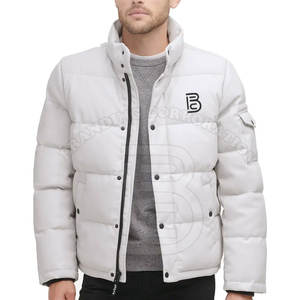 Veste à bulles en duvet à col montant personnalisée de haute qualité pour hommes pour l'hiver quantité minimale de commande bas de poche décorative pour l'extérieur - Product Image 1