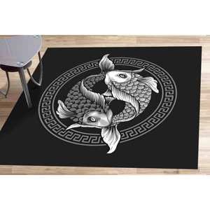 Tapis Poisson Koi, Tapis Japonais, Tapis Zen, Tapis Moderne, Tapis Décoratif, Tapis en Chenille - Product Image 1