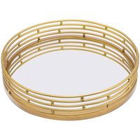 Plateau miroir en métal et verre fabriqué à la main avec finition antique parfait pour les centres de table