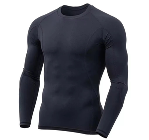 Camiseta de Compresión de Secado Rápido para Hombre, Ropa de Entrenamiento de Gimnasio, Logotipo Personalizado, Impresión por Sublimación en Tela Elástica Larga, UPF50, Compatible con Tallas Grandes - Product Image 2