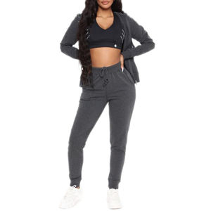 Conjunto de sudadera y pantalones de chándal unisex con logotipo bordado personalizado Sudadera corta con capucha para mujer OEM para invierno - Product Image 2