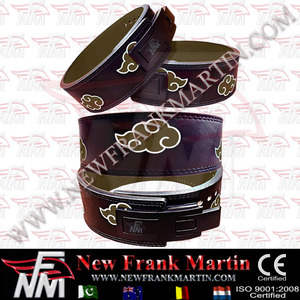 Nfm เข็มขัดยกน้ำหนักออกกำลังกายแบบปรับแต่งได้สำหรับเด็ก akatsuki ลายเมฆหนังวัวสำหรับฝึกออกกำลังกาย - Product Image 2