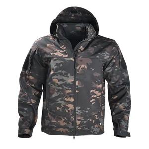 Chaqueta de Invierno para Hombre, Impermeable, Transpirable, con Forro de Piel de Oveja, Camuflaje, Cierre de Cremallera, Cuello Alto con Capucha, Resistente al Viento, Color Sólido - Product Image 5