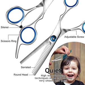 Kit de ciseaux à effiler professionnels en acier inoxydable pour la coupe de cheveux, pour usage par les barbiers - Product Image 3