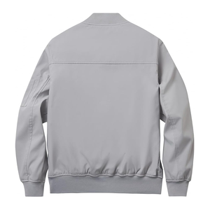 Chaqueta de bombardero ligera personalizable para hombre, cortavientos de tela suave y acogedora con cuello de piel sintética sostenible y logotipo personalizado - Product Image 2