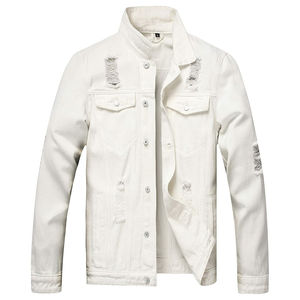 Vestes en jean d'hiver pour hommes à la mode, col rabattu, confortables, style streetwear, haute qualité, style personnalisé, logo sur le devant - Product Image 1