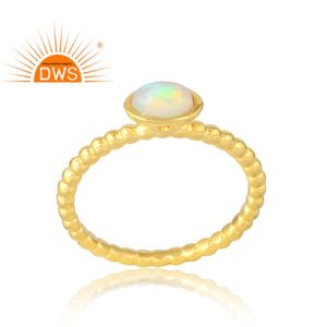 Latest Selling 925 Sterling <b>Silver</b> 18K Gold Plated Natural Ethiopian <b>Opal</b> Gemstone <b>Ring</b> Demi Fine Jewelry For Women Gift For Her - Product Image 1