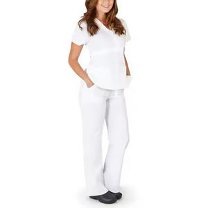 Venta caliente personalizado Scrubs estiramiento transpirable mujeres Pantalones rectos enfermería Scrubs uniforme médico Spandex Hospital uniforme quirúrgico - Product Image 1