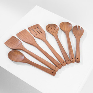 Espátula y cuchara de cocina de madera Combo utensilios de cocina de gran tamaño espátulas de madera utensilios de cocina para hornear - Product Image 1