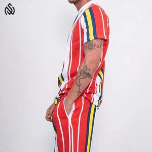 2025 nouvelle conception t-shirt ensemble court et chemise d'été de marque privée avec logo personnalisé pour hommes - Product Image 5