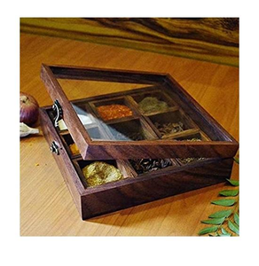 ภาชนะใส่เครื่องเทศทำจากไม้หัตถกรรมในครัวกล่องใส่เครื่องเทศ - Product Image 1