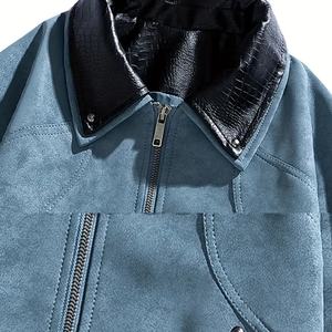 Chaqueta Retro de Invierno para Hombre, Estilo Urbano, Cierre de Cremallera, Ecológica, de Secado Rápido, Dobladillo Elástico, Cuello Camisero, Bolsillos, Logotipo Personalizado, Imitación - Product Image 3
