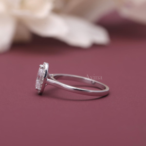 IGI Certified Lab Grown Oval Diamond Halo Engagement Ring <b>Solid</b> 925 Sterling <b>Silver</b> Oval Cut Diamond Ring for Women - Product Image 5