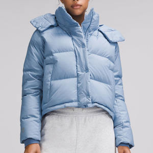 <b>Women's</b> <b>Puffer</b> <b>Jacket</b> Stand Collar Crop Down <b>Jacket</b> With Hood Winter Warm <b>Women</b> Short Bubble Crop Top Down <b>Jacket</b> - Product Image 2