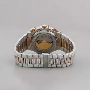 Moissanite Diamant Luxe Glacé Montre TwoTone pour Hommes Vente en Gros de Haute Qualité Designer Montre HipHop Bijoux Pour Unisexe - Product Image 3