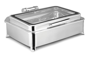 Precio de fábrica Acero inoxidable Rectángulo dorado y cuadrado Buffet Calentador de alimentos Plato de frotamiento Tapa de acero inoxidable para hoteles Restaurantes - Product Image 3