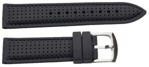 Bracelet de montre sport en silicone noir souple unisexe JD752 BS 20 mm, réglable, étanche et respirant, pièces de montre, bracelet de montre - Product Image 6