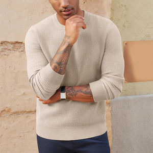 Chandails tricotés en tissu doux pour hommes à prix bon marché OEM Design Custom Made Street Wear Pullover Chandails pour hommes - Product Image 3