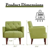 Fauteuil d'appoint capitonné surdimensionné en tissu PU avec dossier large et coussin épais, idéal pour la lecture dans le salon, la chambre ou le bureau
