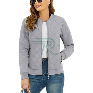 Chaqueta Universitaria Acolchada Impermeable para Mujer, Mangas de Cuero, Cierre de Botones, Abrigo de Invierno para Mujer, Hecho en Pakistán - Product Image 1