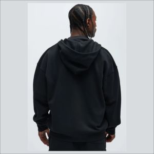 เสื้อมีฮู้ดผ้าฟลีซสำหรับผู้ชายเสื้อมีซิปขนาดใหญ่พิเศษเปิดไหล่ระบายอากาศได้สำหรับผู้ชาย - Product Image 2